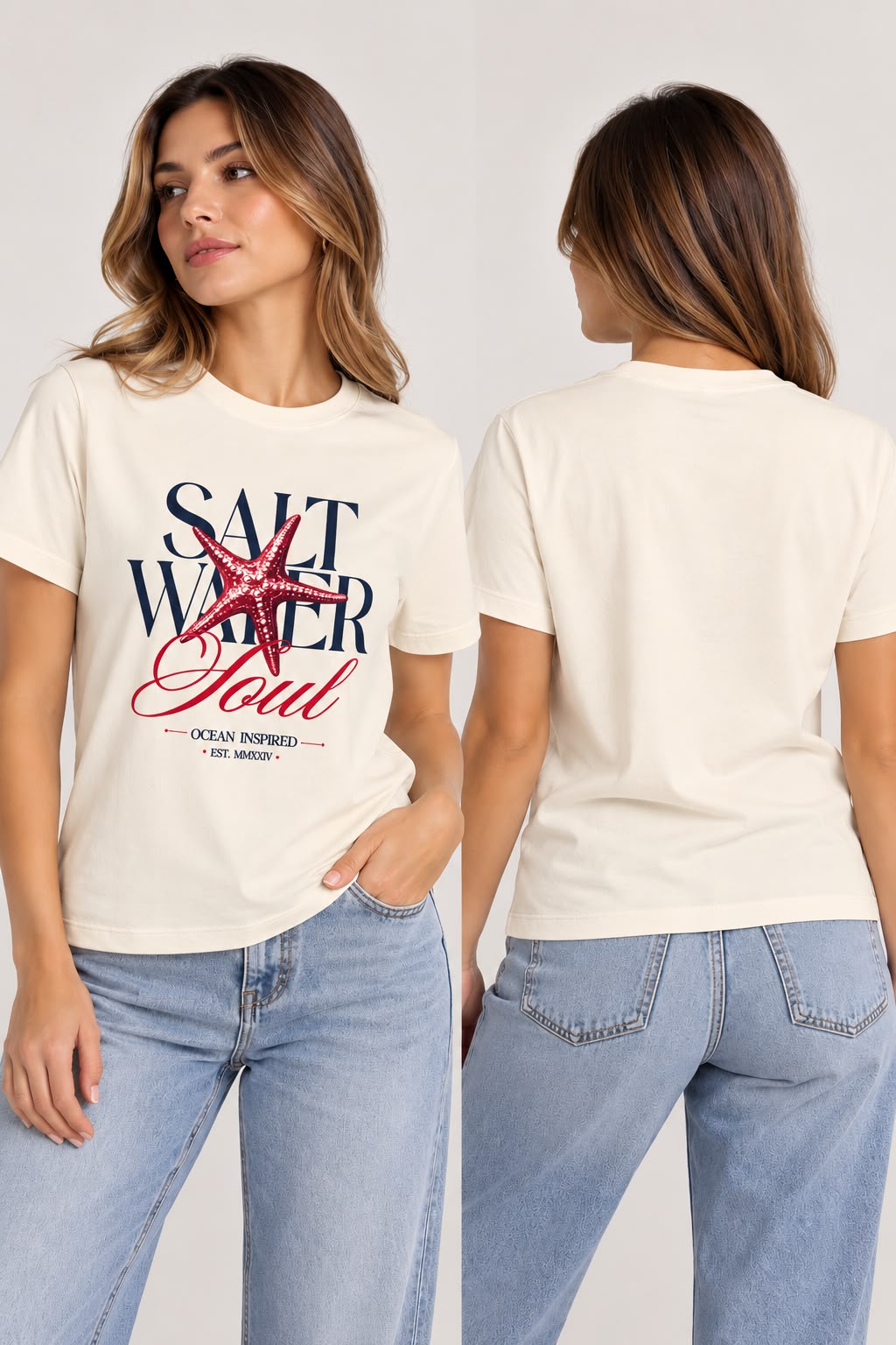 Camiseta Regular Salt Water Estrella